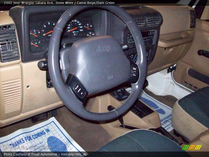 Stone White / Camel Beige/Dark Green 2002 Jeep Wrangler Sahara 4x4