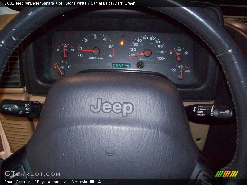 Stone White / Camel Beige/Dark Green 2002 Jeep Wrangler Sahara 4x4