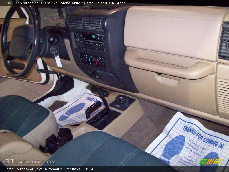 Stone White / Camel Beige/Dark Green 2002 Jeep Wrangler Sahara 4x4