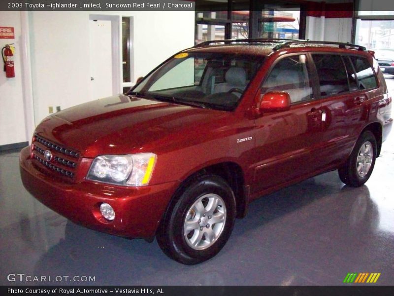 Sundown Red Pearl / Charcoal 2003 Toyota Highlander Limited