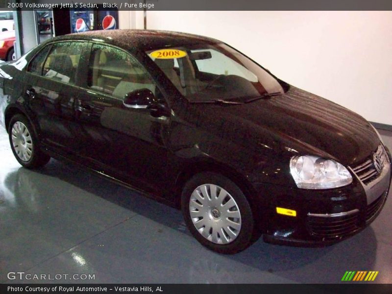 Black / Pure Beige 2008 Volkswagen Jetta S Sedan