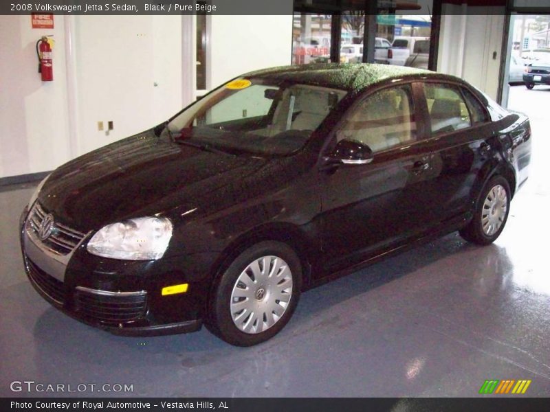 Black / Pure Beige 2008 Volkswagen Jetta S Sedan