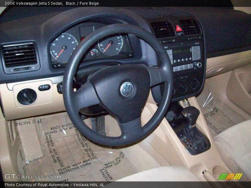 Black / Pure Beige 2008 Volkswagen Jetta S Sedan