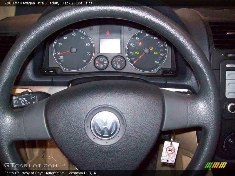 Black / Pure Beige 2008 Volkswagen Jetta S Sedan
