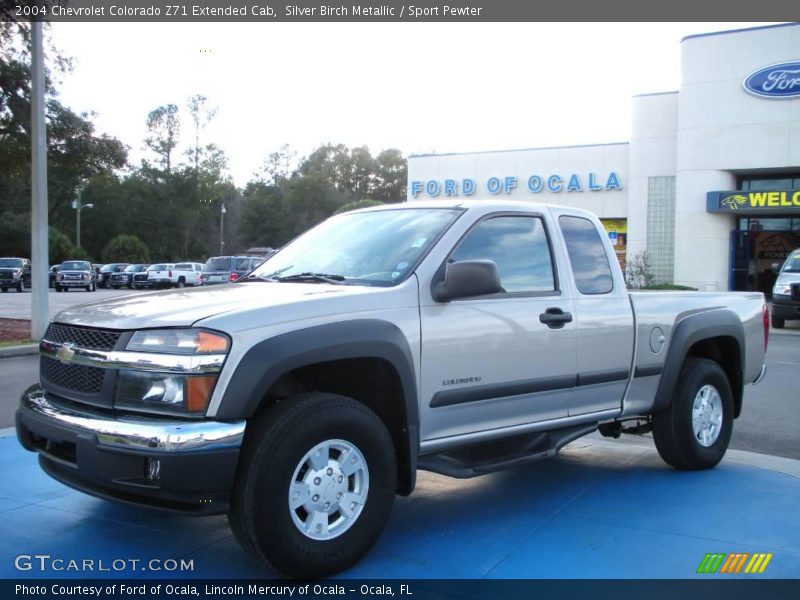 Silver Birch Metallic / Sport Pewter 2004 Chevrolet Colorado Z71 Extended Cab