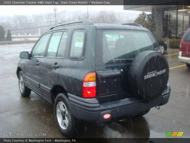 Dark Green Metallic / Medium Gray 2003 Chevrolet Tracker 4WD Hard Top