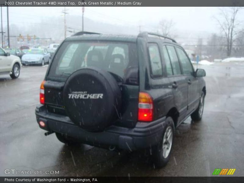 Dark Green Metallic / Medium Gray 2003 Chevrolet Tracker 4WD Hard Top