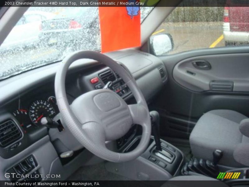 Dark Green Metallic / Medium Gray 2003 Chevrolet Tracker 4WD Hard Top