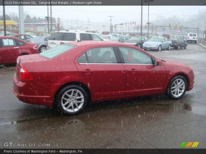 Sangria Red Metallic / Medium Light Stone 2010 Ford Fusion SEL