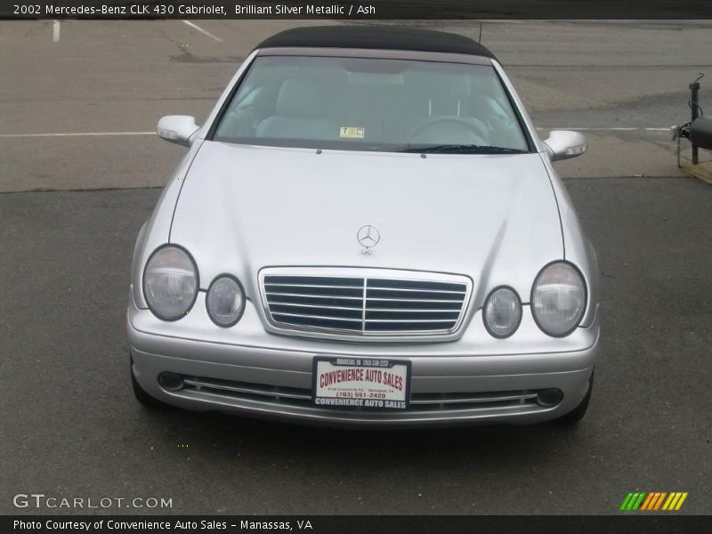 Brilliant Silver Metallic / Ash 2002 Mercedes-Benz CLK 430 Cabriolet