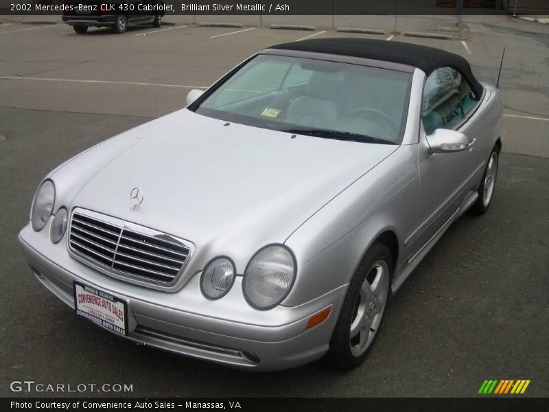 Brilliant Silver Metallic / Ash 2002 Mercedes-Benz CLK 430 Cabriolet