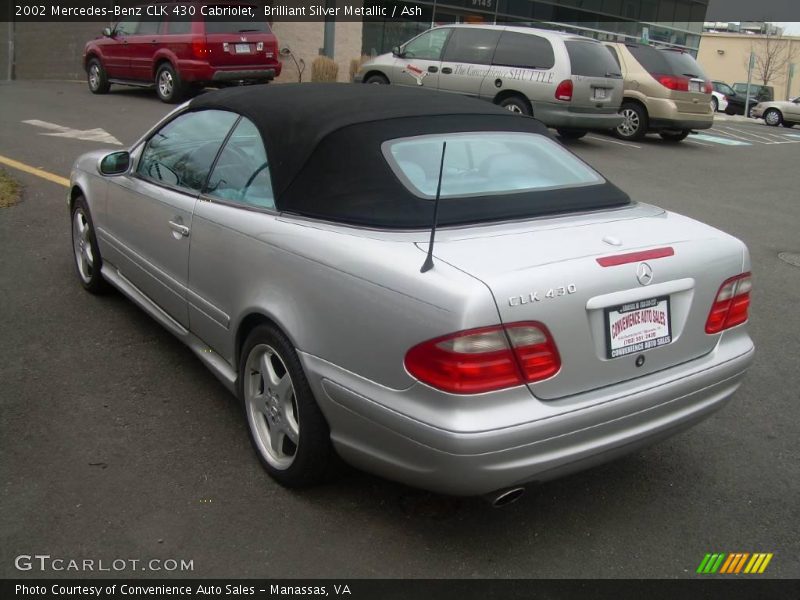 Brilliant Silver Metallic / Ash 2002 Mercedes-Benz CLK 430 Cabriolet