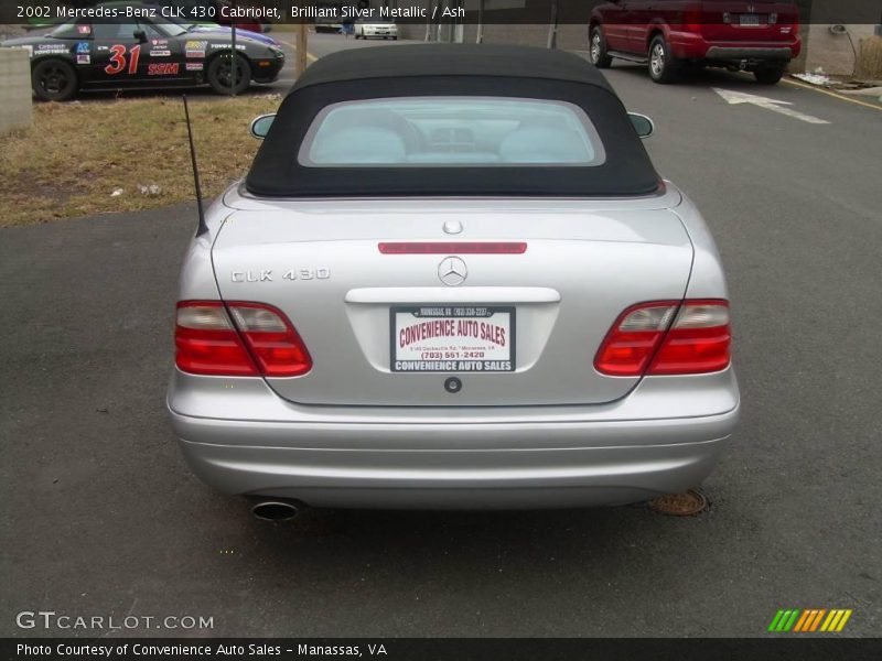 Brilliant Silver Metallic / Ash 2002 Mercedes-Benz CLK 430 Cabriolet