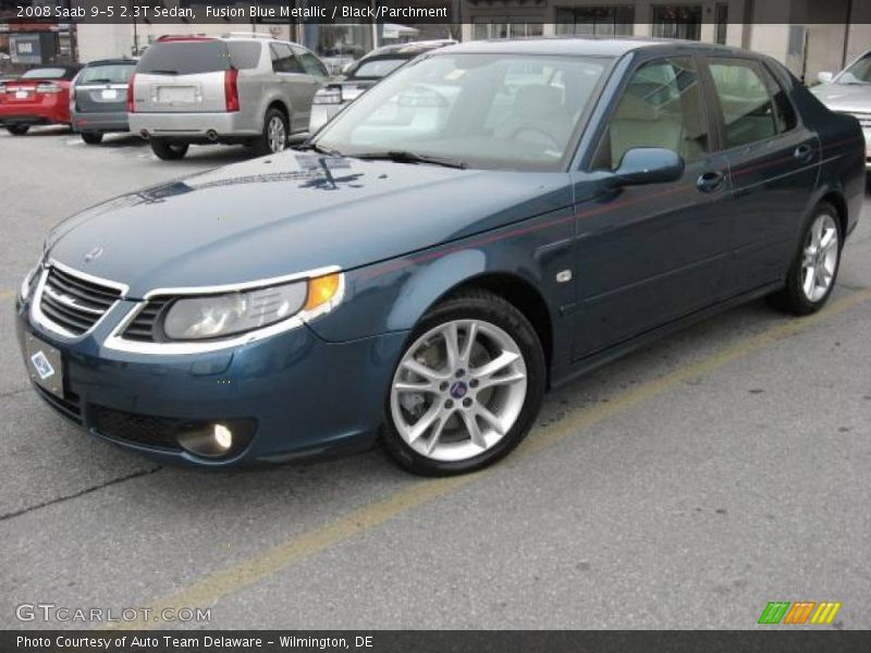 Fusion Blue Metallic / Black/Parchment 2008 Saab 9-5 2.3T Sedan