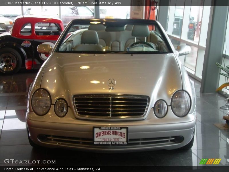Brilliant Silver Metallic / Ash 2002 Mercedes-Benz CLK 430 Cabriolet