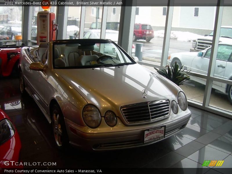 Brilliant Silver Metallic / Ash 2002 Mercedes-Benz CLK 430 Cabriolet
