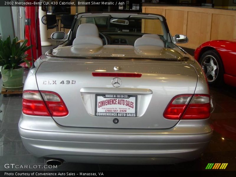 Brilliant Silver Metallic / Ash 2002 Mercedes-Benz CLK 430 Cabriolet