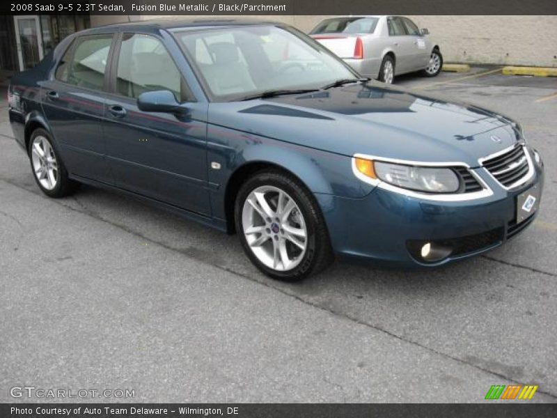 Fusion Blue Metallic / Black/Parchment 2008 Saab 9-5 2.3T Sedan
