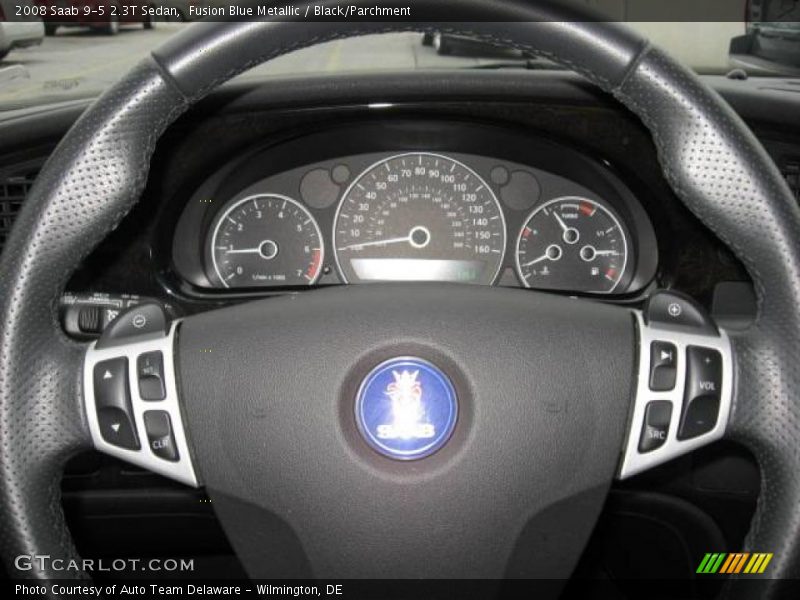 Fusion Blue Metallic / Black/Parchment 2008 Saab 9-5 2.3T Sedan