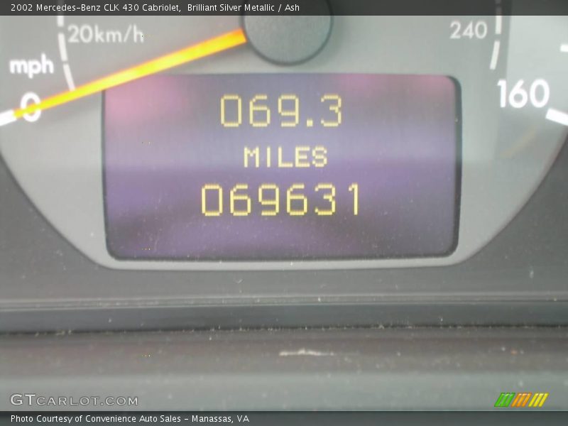 Brilliant Silver Metallic / Ash 2002 Mercedes-Benz CLK 430 Cabriolet