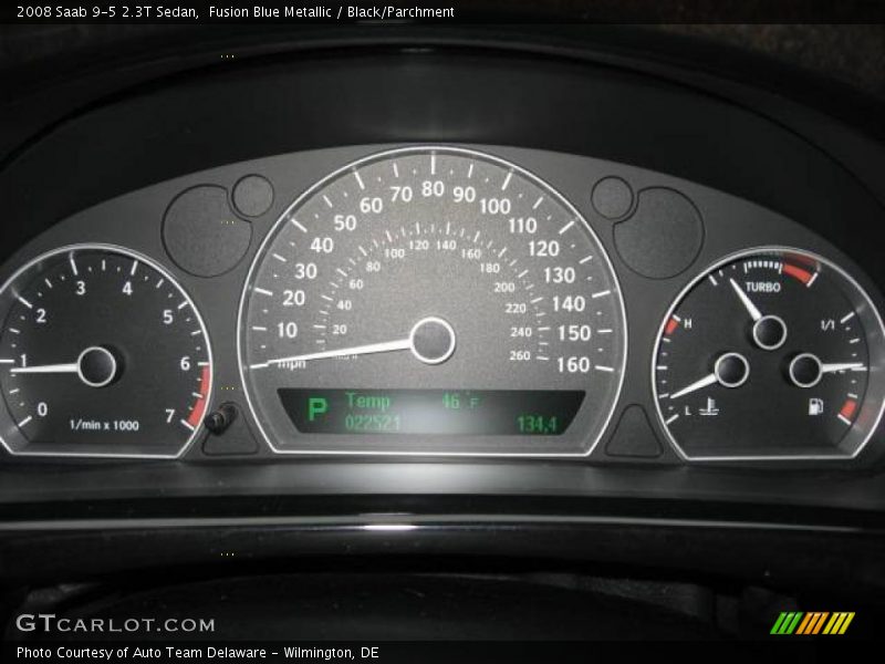 Fusion Blue Metallic / Black/Parchment 2008 Saab 9-5 2.3T Sedan