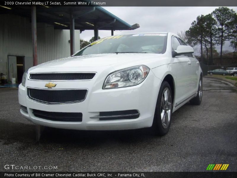 Summit White / Titanium 2009 Chevrolet Malibu LT Sedan