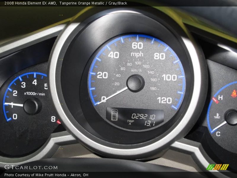 Tangerine Orange Metallic / Gray/Black 2008 Honda Element EX AWD