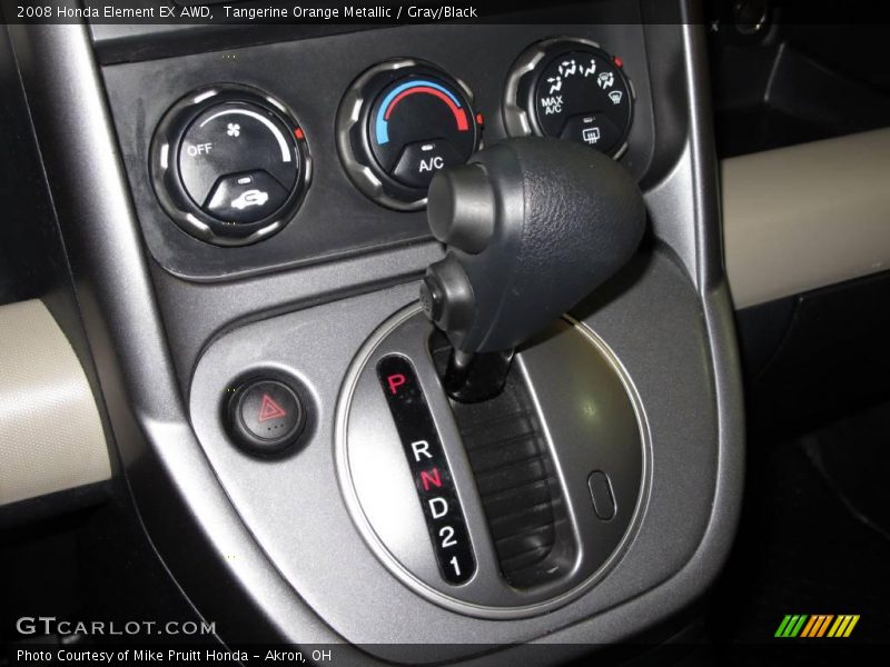 Tangerine Orange Metallic / Gray/Black 2008 Honda Element EX AWD