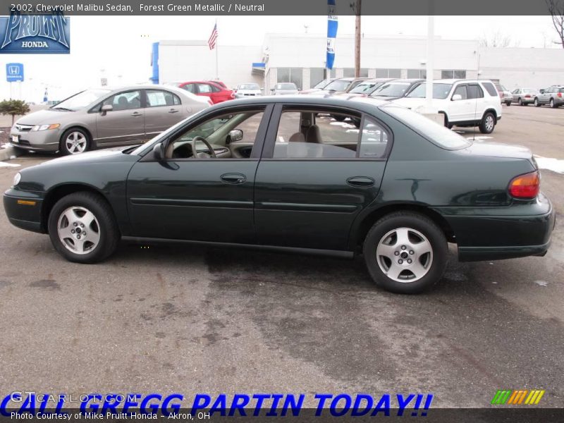 Forest Green Metallic / Neutral 2002 Chevrolet Malibu Sedan