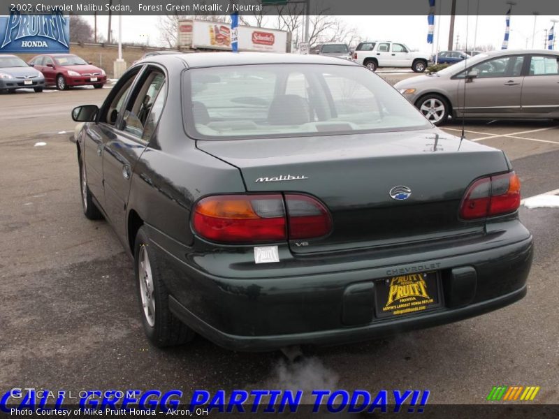 Forest Green Metallic / Neutral 2002 Chevrolet Malibu Sedan