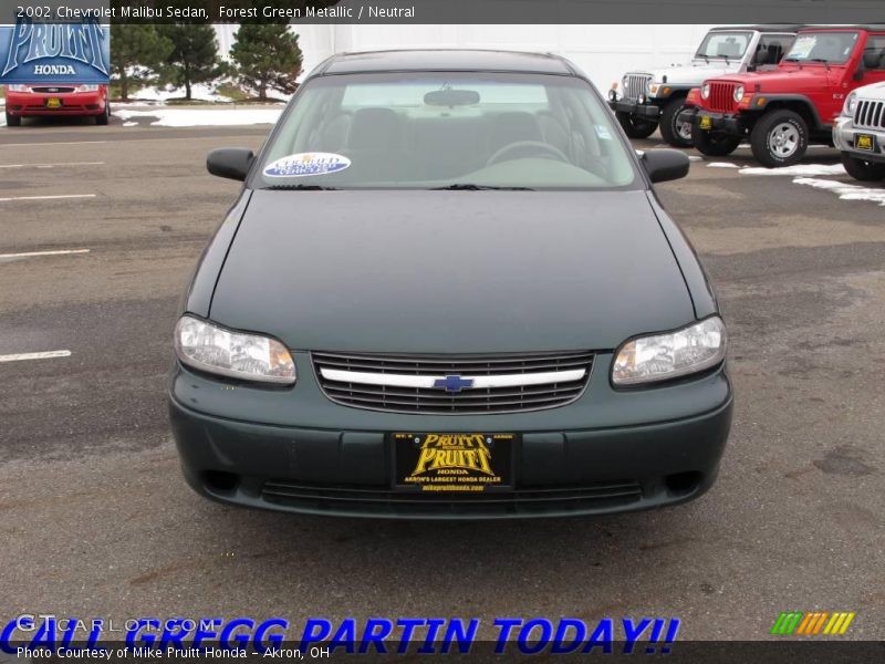 Forest Green Metallic / Neutral 2002 Chevrolet Malibu Sedan