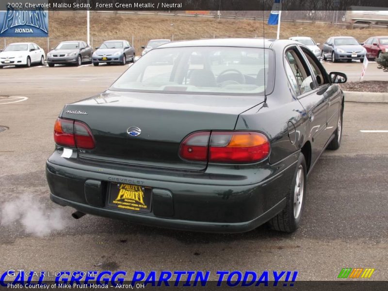 Forest Green Metallic / Neutral 2002 Chevrolet Malibu Sedan