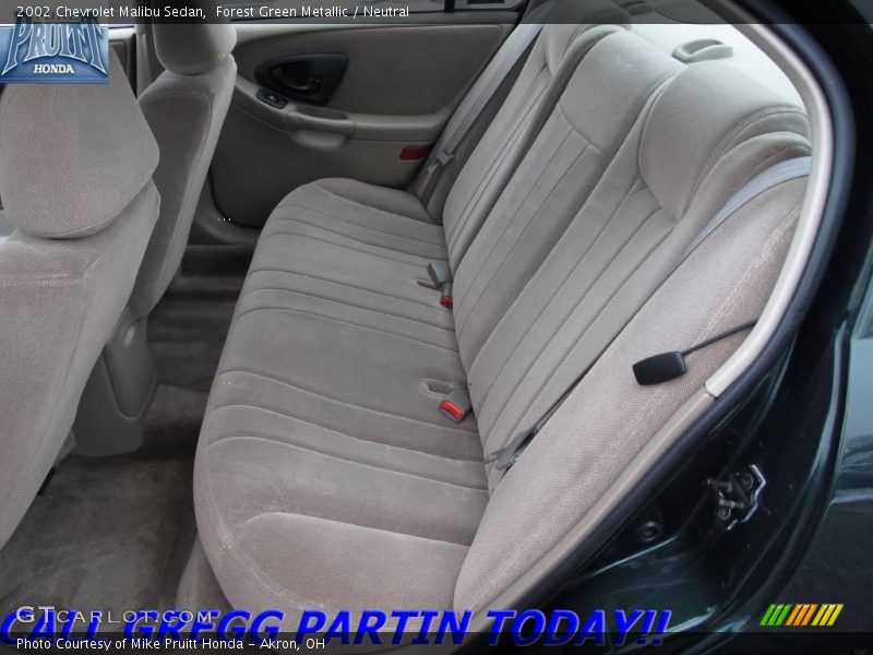 Forest Green Metallic / Neutral 2002 Chevrolet Malibu Sedan