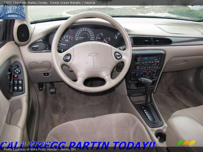 Forest Green Metallic / Neutral 2002 Chevrolet Malibu Sedan