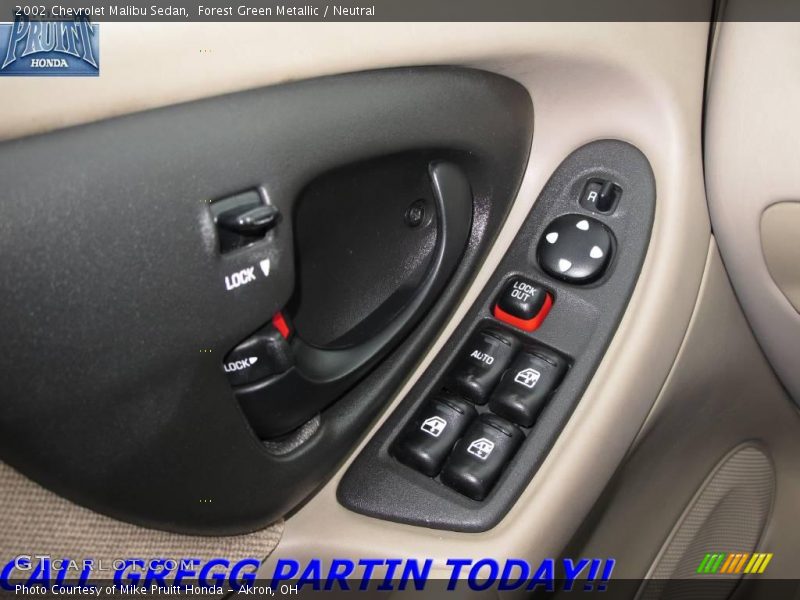Forest Green Metallic / Neutral 2002 Chevrolet Malibu Sedan