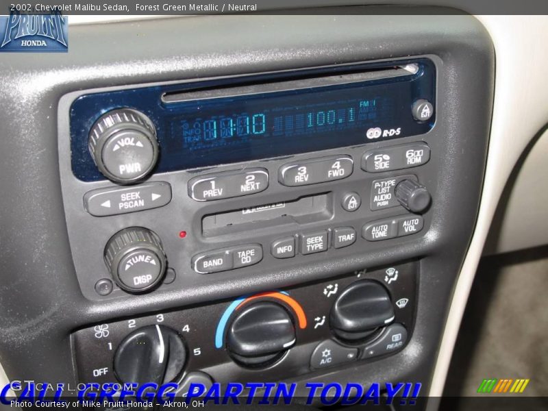 Forest Green Metallic / Neutral 2002 Chevrolet Malibu Sedan