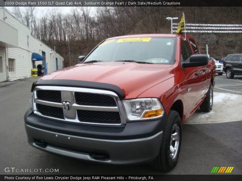 Sunburst Orange Pearl / Dark Slate/Medium Graystone 2009 Dodge Ram 1500 SLT Quad Cab 4x4