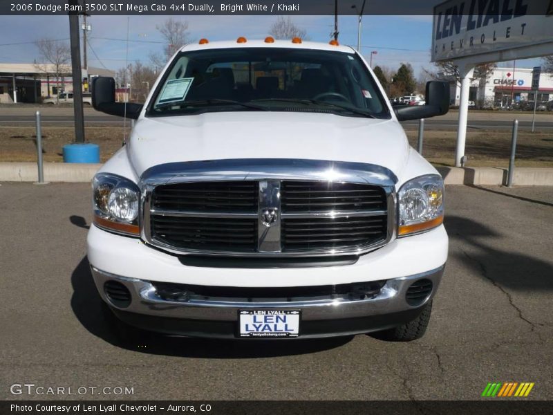 Bright White / Khaki 2006 Dodge Ram 3500 SLT Mega Cab 4x4 Dually