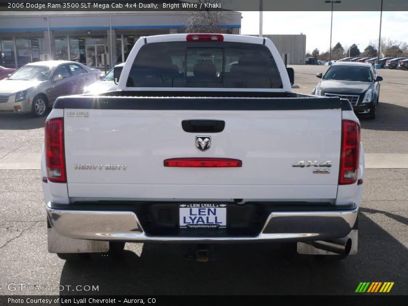 Bright White / Khaki 2006 Dodge Ram 3500 SLT Mega Cab 4x4 Dually