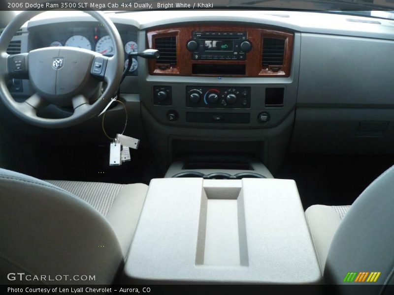 Bright White / Khaki 2006 Dodge Ram 3500 SLT Mega Cab 4x4 Dually