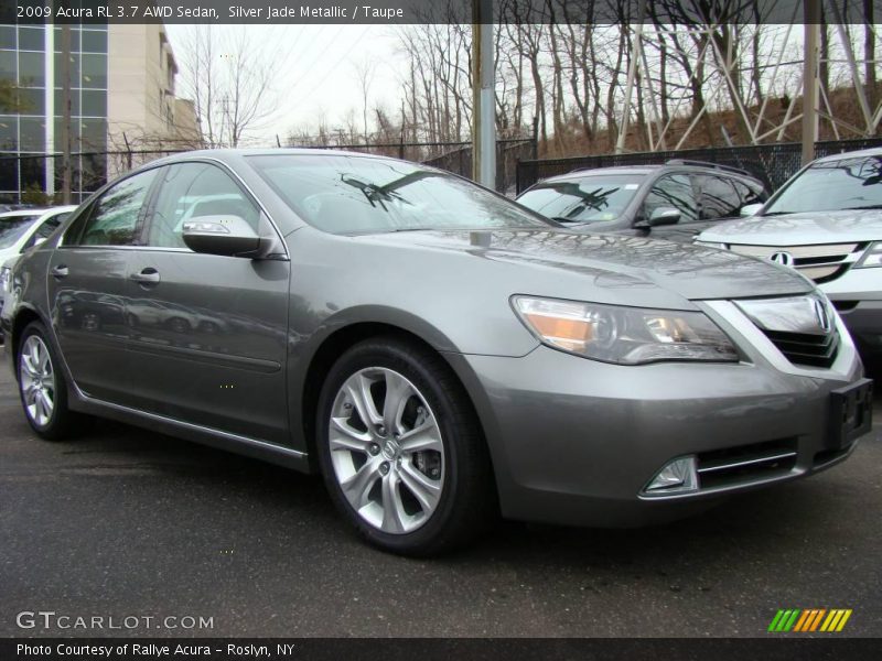 Silver Jade Metallic / Taupe 2009 Acura RL 3.7 AWD Sedan