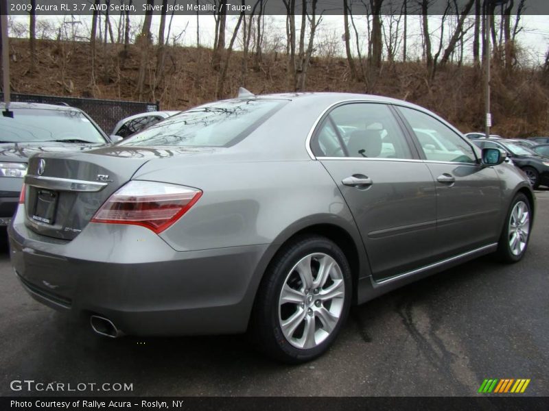 Silver Jade Metallic / Taupe 2009 Acura RL 3.7 AWD Sedan