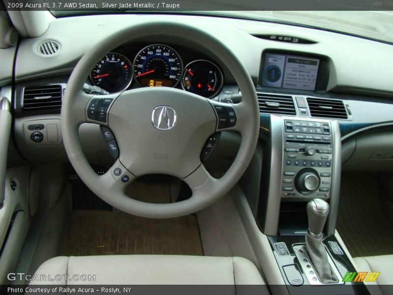 Silver Jade Metallic / Taupe 2009 Acura RL 3.7 AWD Sedan