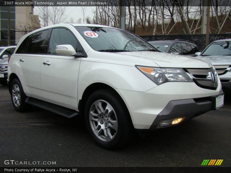 Aspen White Pearl / Bordeaux 2007 Acura MDX Technology