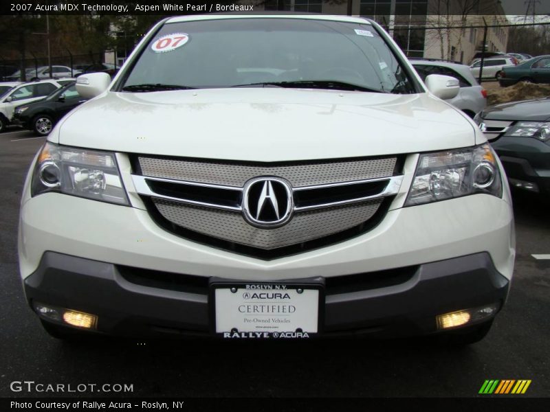 Aspen White Pearl / Bordeaux 2007 Acura MDX Technology