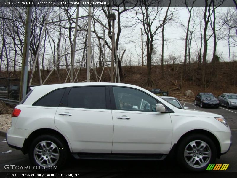 Aspen White Pearl / Bordeaux 2007 Acura MDX Technology