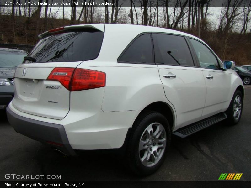 Aspen White Pearl / Bordeaux 2007 Acura MDX Technology