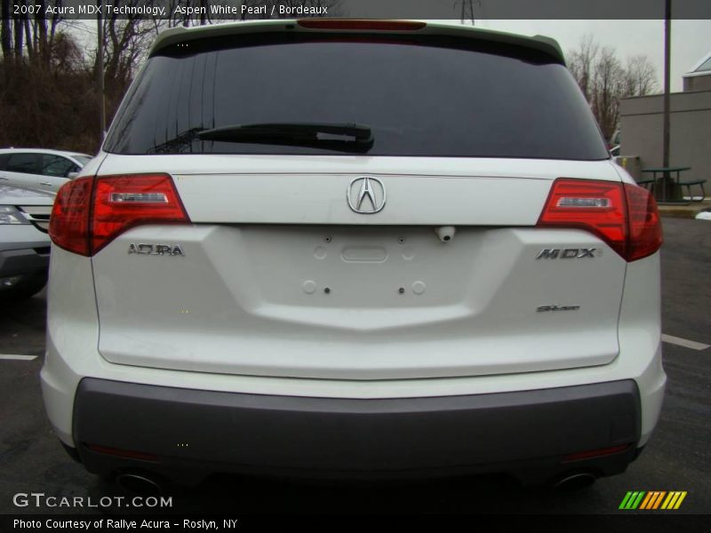 Aspen White Pearl / Bordeaux 2007 Acura MDX Technology