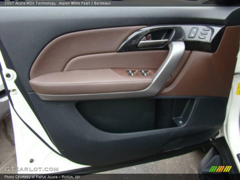 Aspen White Pearl / Bordeaux 2007 Acura MDX Technology