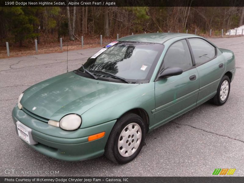 Alpine Green Pearl / Agate 1998 Dodge Neon Highline Sedan